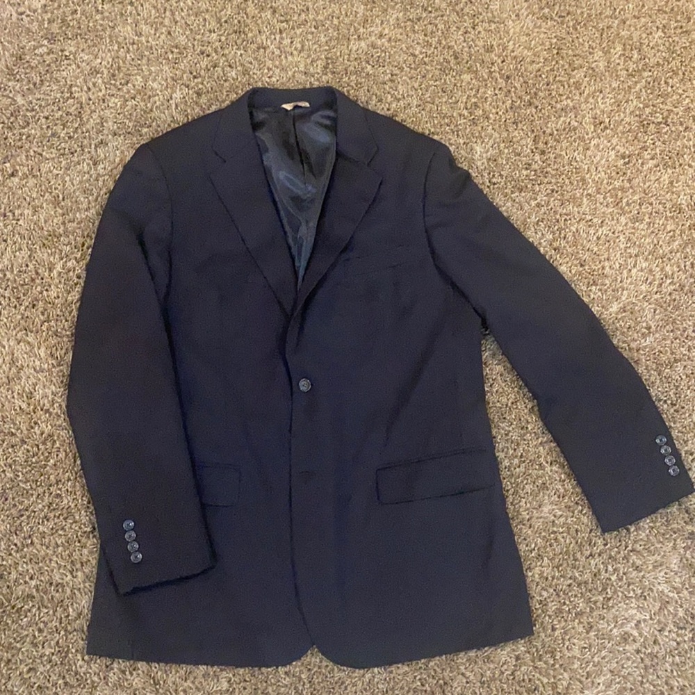 Brown Pin Stripe Luca Rossi Pant Suit Dress Suit - (See measurements)